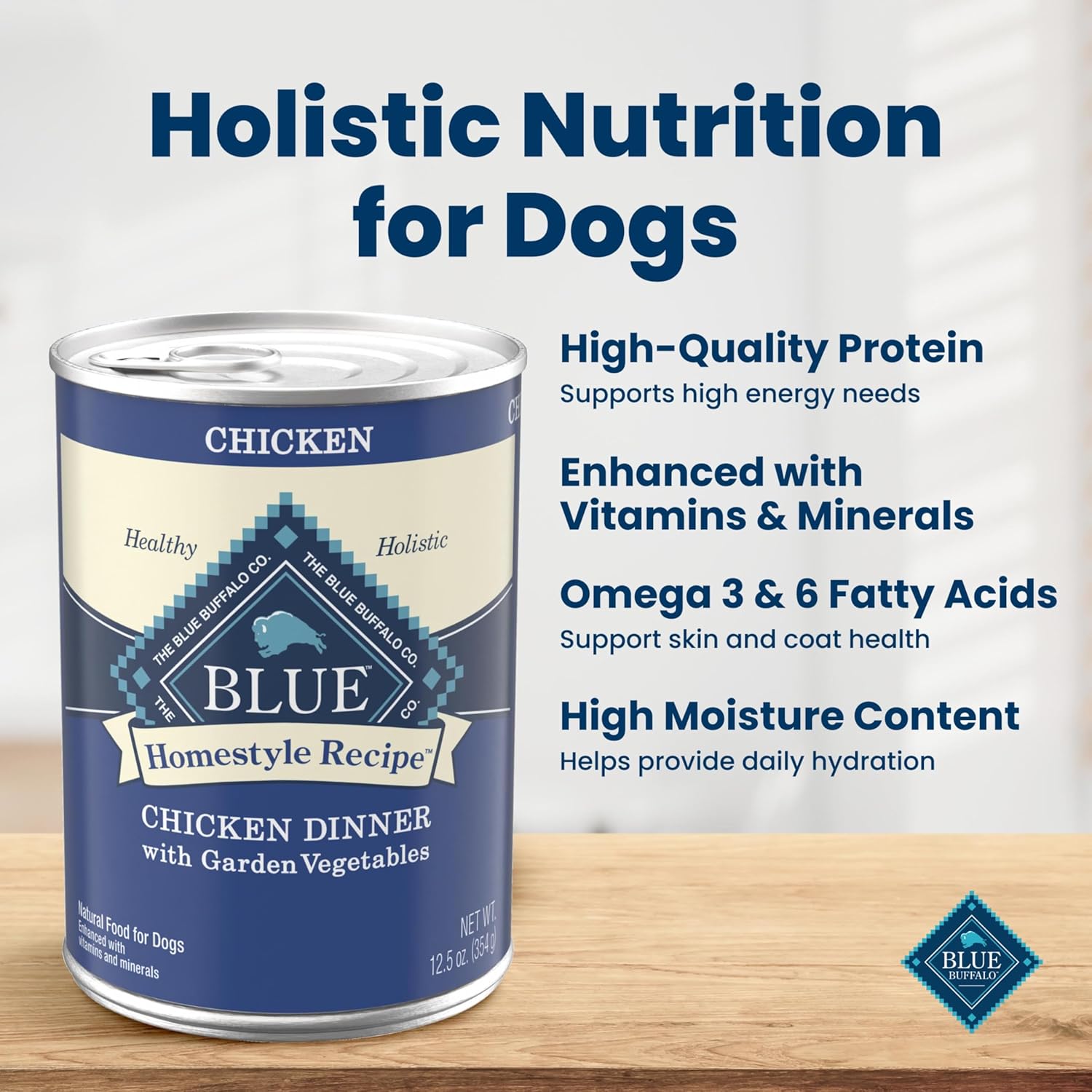 Blue Buffalo Homestyle Recipe Chicken Adult Wet Dog Food, 12.5 oz, 12 ct image 3