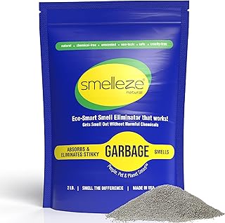 SMELLEZE Natural Garbage Smell Removal Deodorizer: 2 lb. Granules Rids Smelly Trash Stench