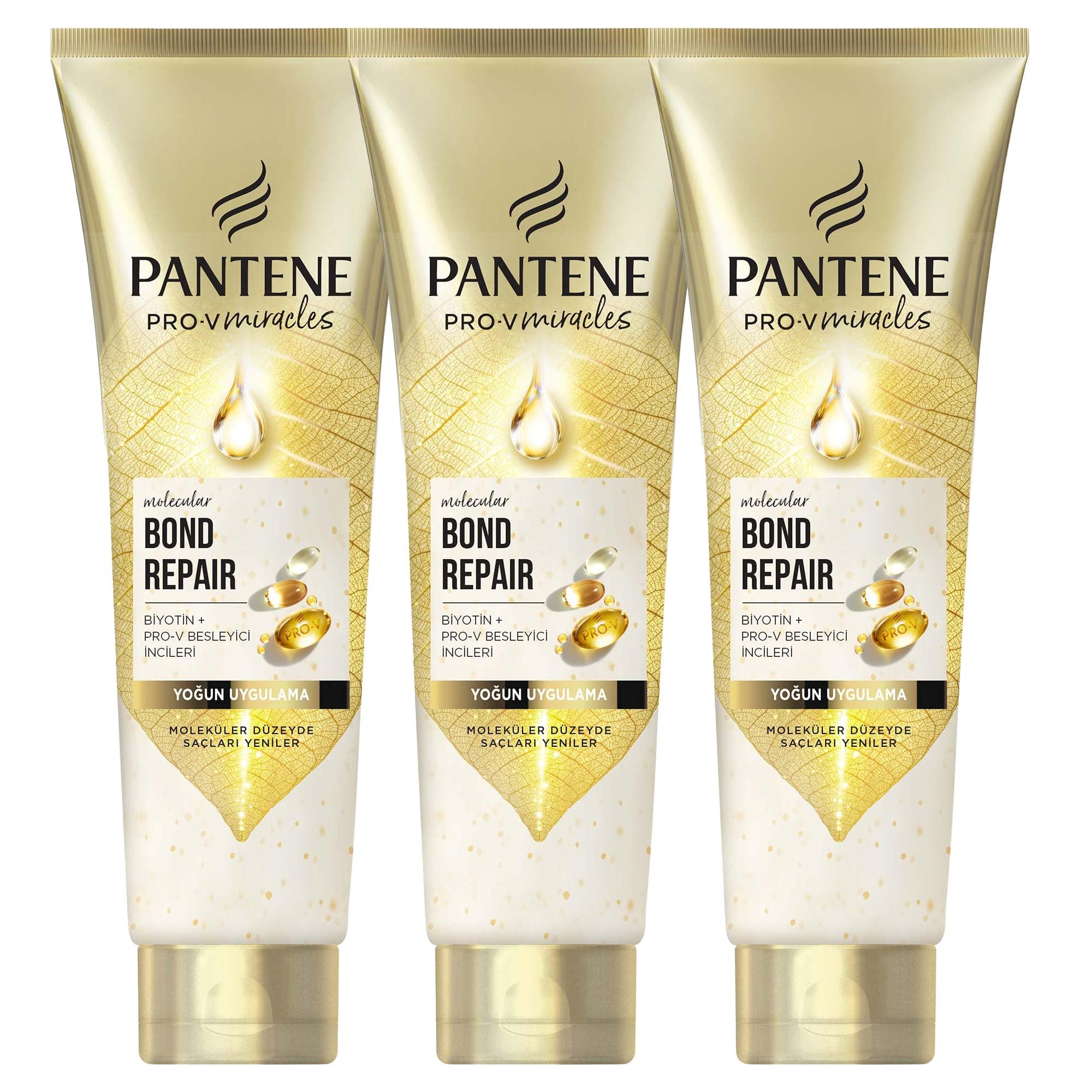 PANTENE PRO-V Miracles Molecular Bond Repair Yoğun Uygulama Kürü Pro-V Besleyici İnci ile 150 ml 3lü paket