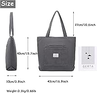 Vista 5 de Makukke Corduroy Totes Bag Women - Shoulder Hobo Bag Handbags Crossbody Bag Big Capacity Shopping Purses