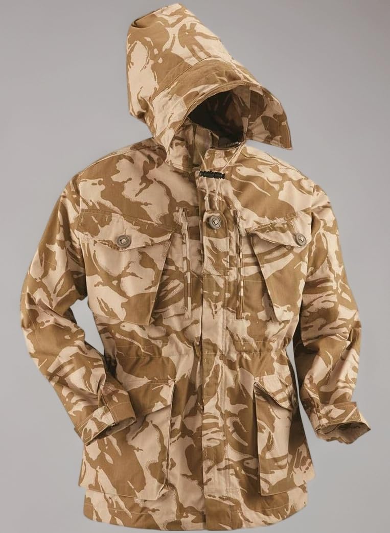 British Army Mens Military Jacket Original Hooded Desert Camouflage Military Surplus Gear Windproof & Breathable