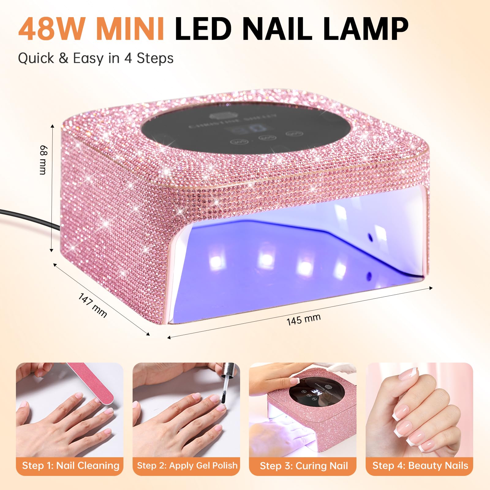 UV LED Lampe für Gelnägel 48W mit 3 Timer LCD Anzeige Infrarot Sensor