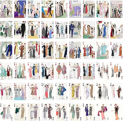 Miniatura 2 de Carteles Art Deco de moda (baraja de póquer 54 cartas todas diferentes) Vintage Fashion Belle Epoque Art Deco Carteles