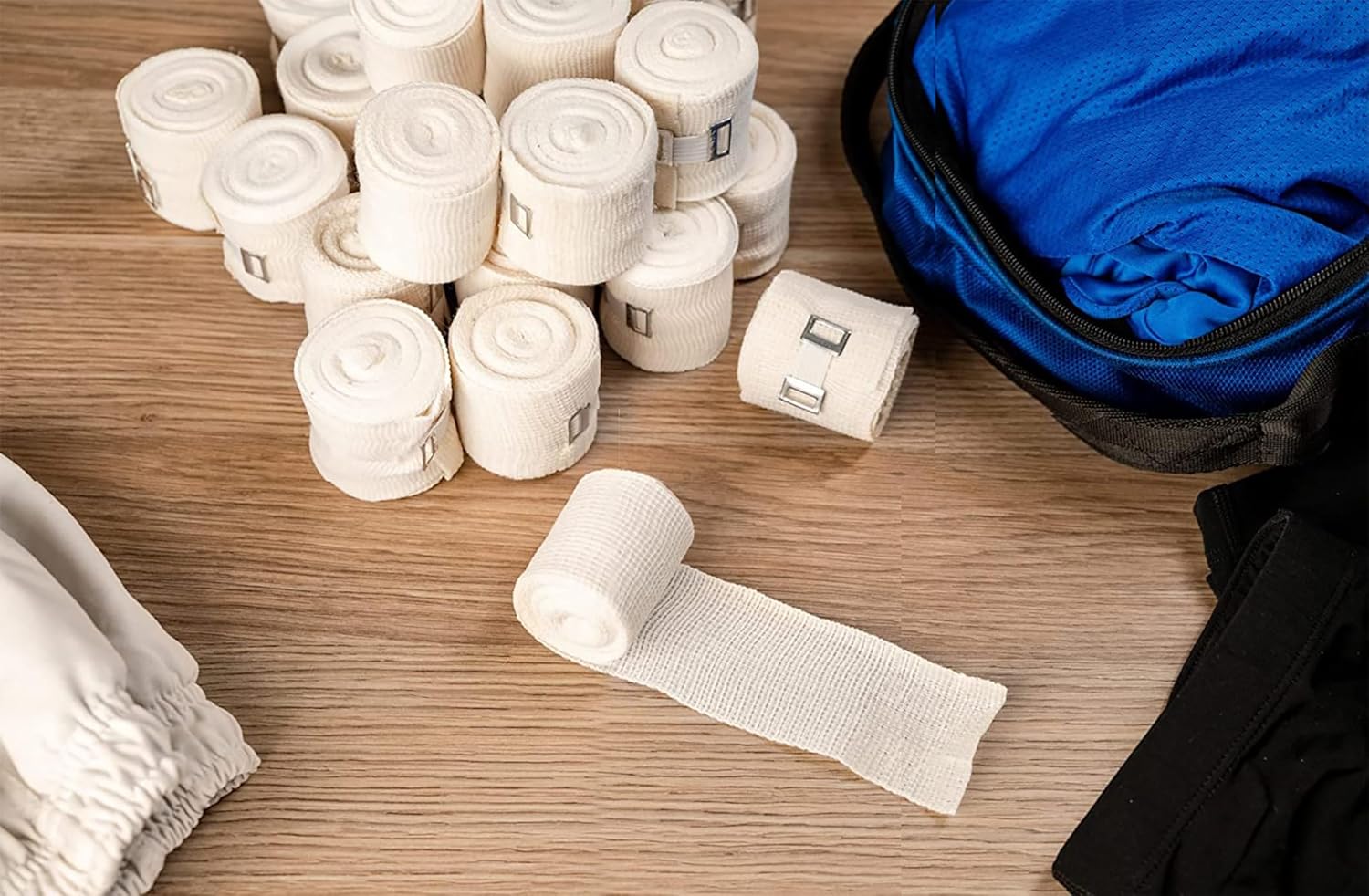 48 Pack Traditional Sport Bandages Sporting Gauze for Box Vendas Deportivas set of Athletic Gauzes for Hand Wraps used in Mexican Boxing Gloves Combat Sports MMA & Martial Arts 2" x 16.5 ft Long