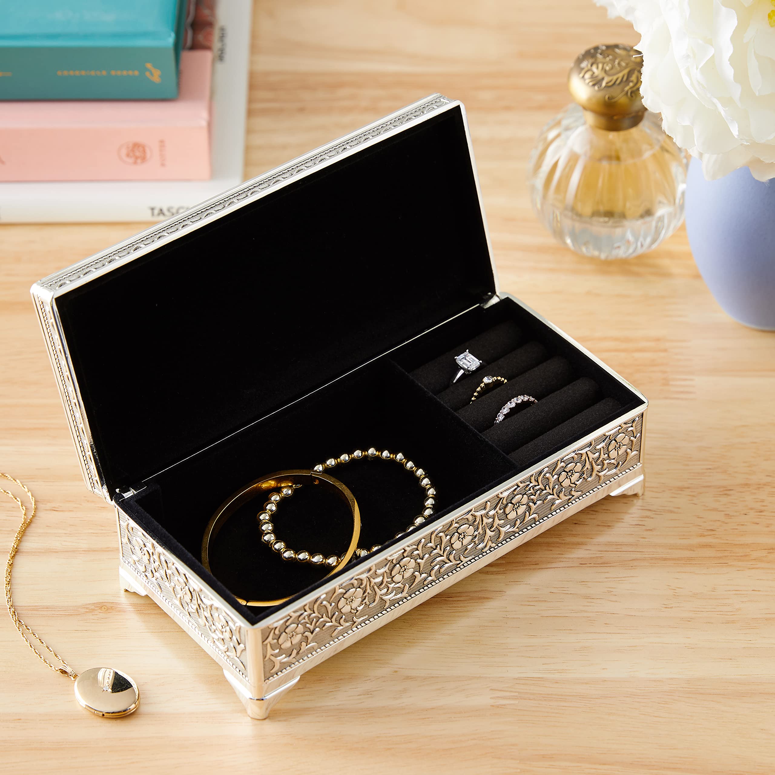 Amazon｜Weddingstar アンティークシルバージュエリーボックス