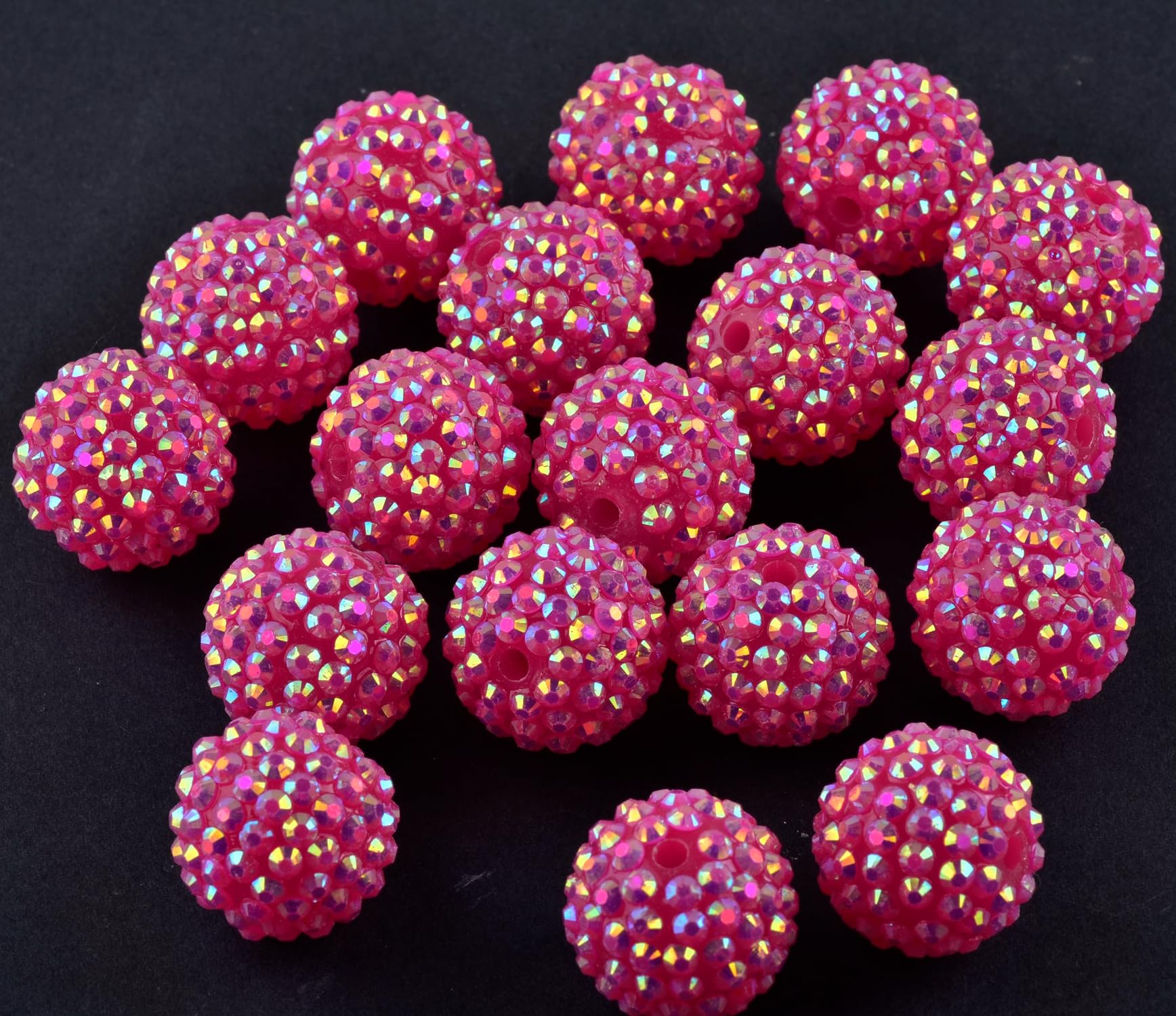 50pcs 20mm Rhinestone Beads - Chunky Sparkle Bling Balls For Beaded Pens, Jewelry Making & Craft Projects