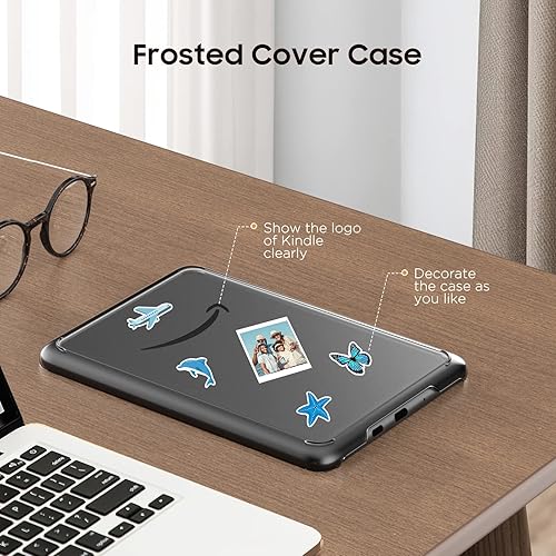 Miniatura 6 de MoKo Funda compatible con Kindle de 6" (11 generación-2022), translúcido delgado protector de PC para Kindle 11 2022, esmerilado