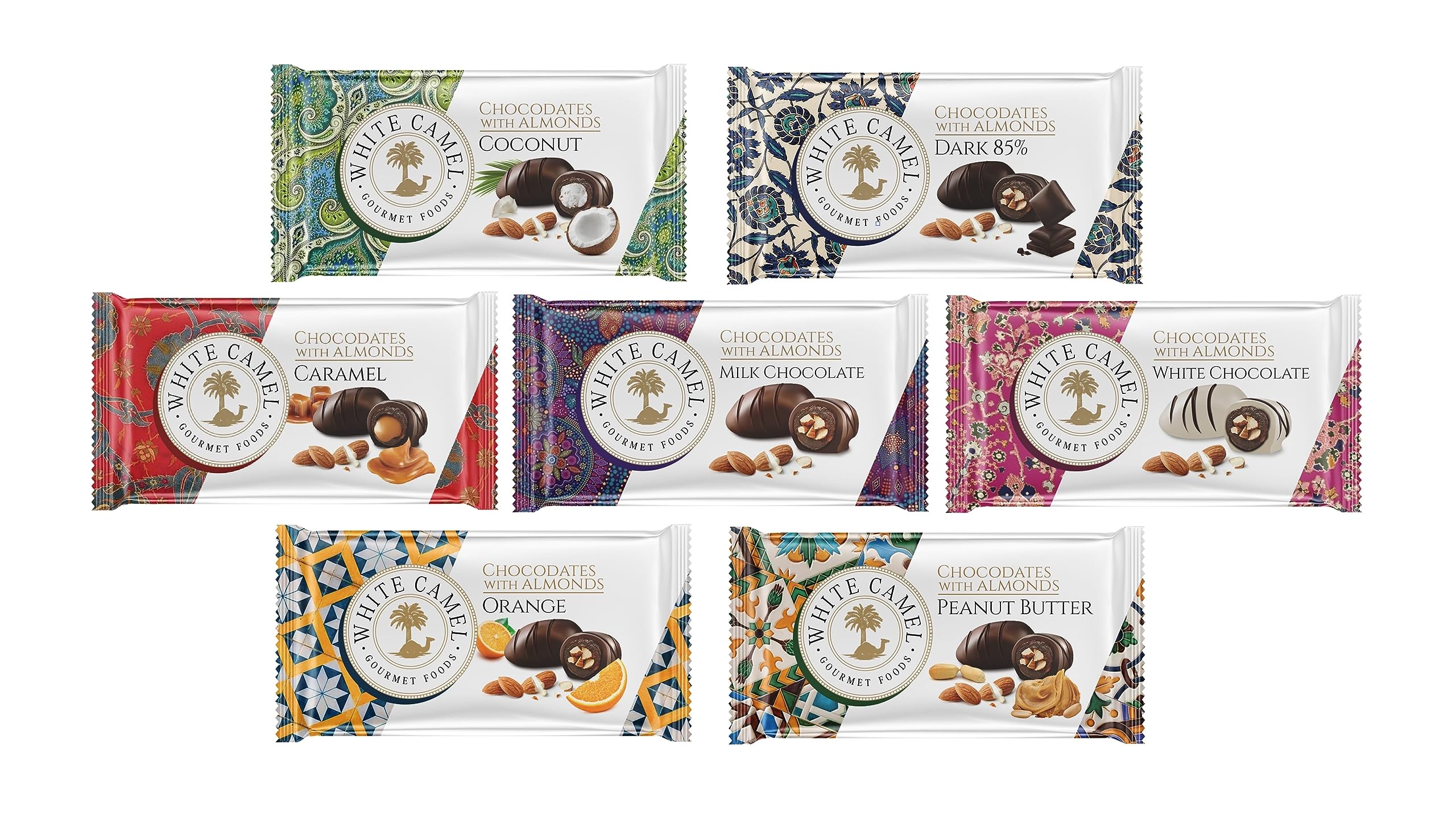 White Camel Assorted Chocodate & Almond Covered With Silky Chocolates White, Dark, Milk, Peanut Butter Coconut, Caramel, & Orange 1kg (B0CFFXFV7K) Amazon Price History, Amazon Price Tracker