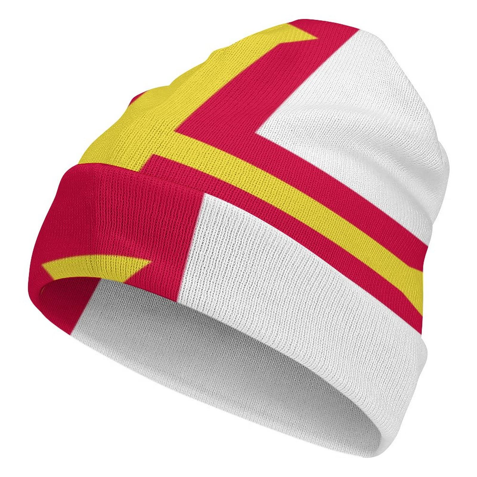 Beanie Hat for Men Women Guernsey Flag Winter Knitted Baggy Slouchy Stretch Scarf Head Wrap Soft Ski Hat Style-13