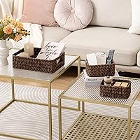 Vista 10 de GRANNY SAYS Cestas de mimbre para organizar, cestas de almacenamiento anidables para estantes, 1 cesta grande y 2 pequeñas de mimbre impermeable