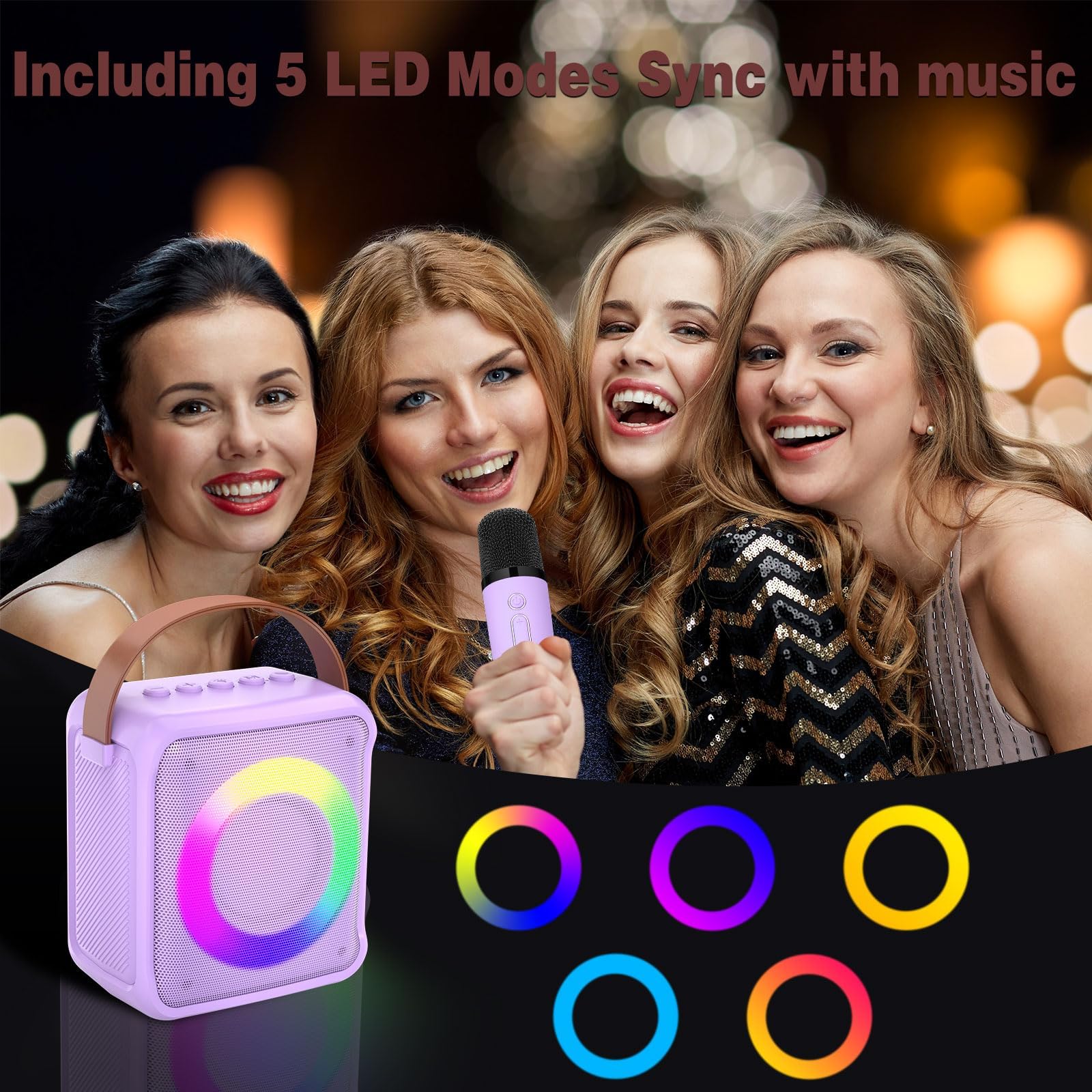 Ankuka Giocattoli per Karaoke per Bambini e Adulti, con 2 microfoni, Macchina per Karaoke Portatile con Luce LED ed Effetti Che cambiano la Voce, Regali per Bambini dai 3 ai 18 Anni, per Bambini,