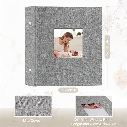 Miniatura 2 de Artmag - Álbum de fotos de tela, 4 x 6, gran capacidad para bodas, aniversario y familia, álbum de lino con capacidad para 600 fotos horizontales y