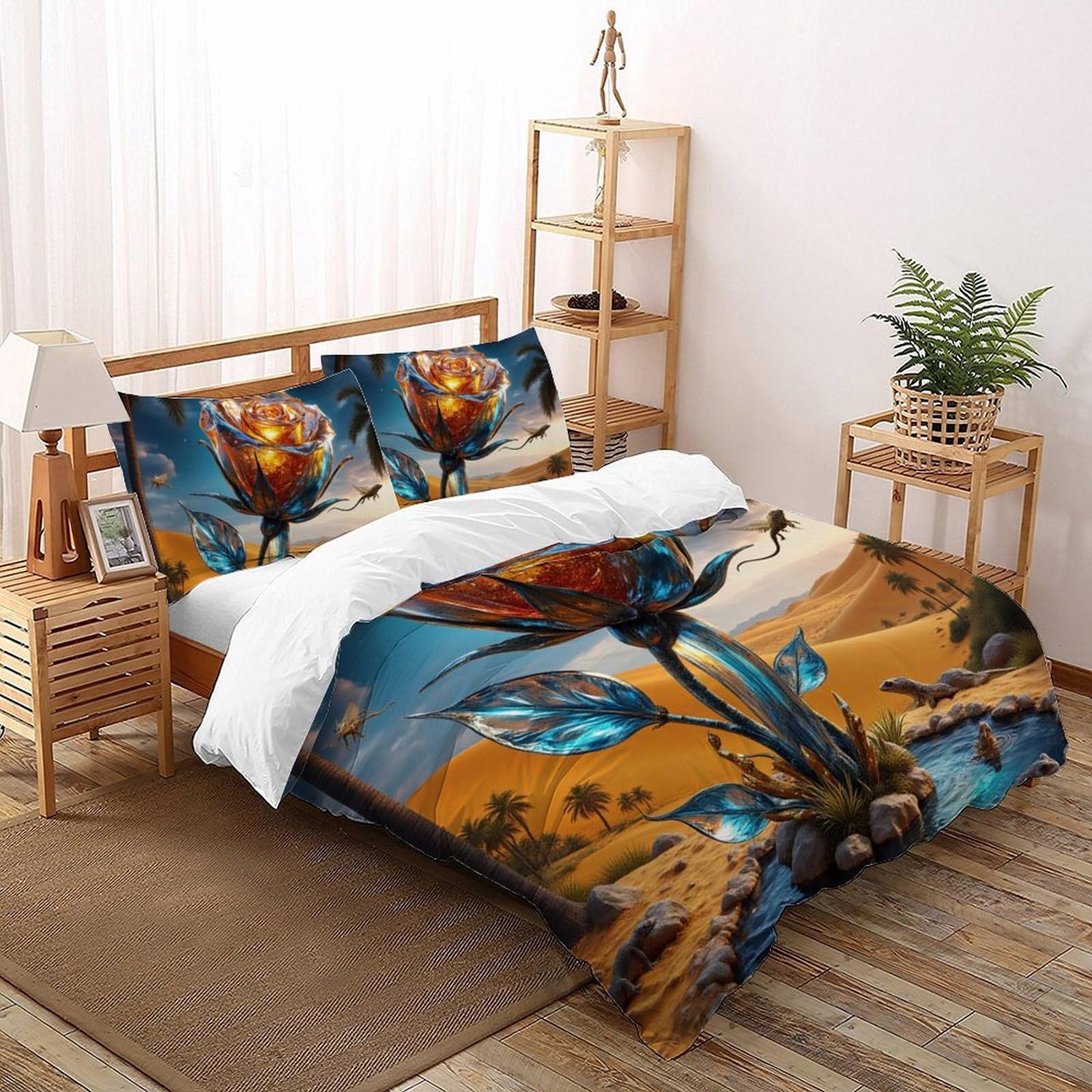Housse de couette 3D enfant 2 pièces 260x220 avec fermeture éclair lit king