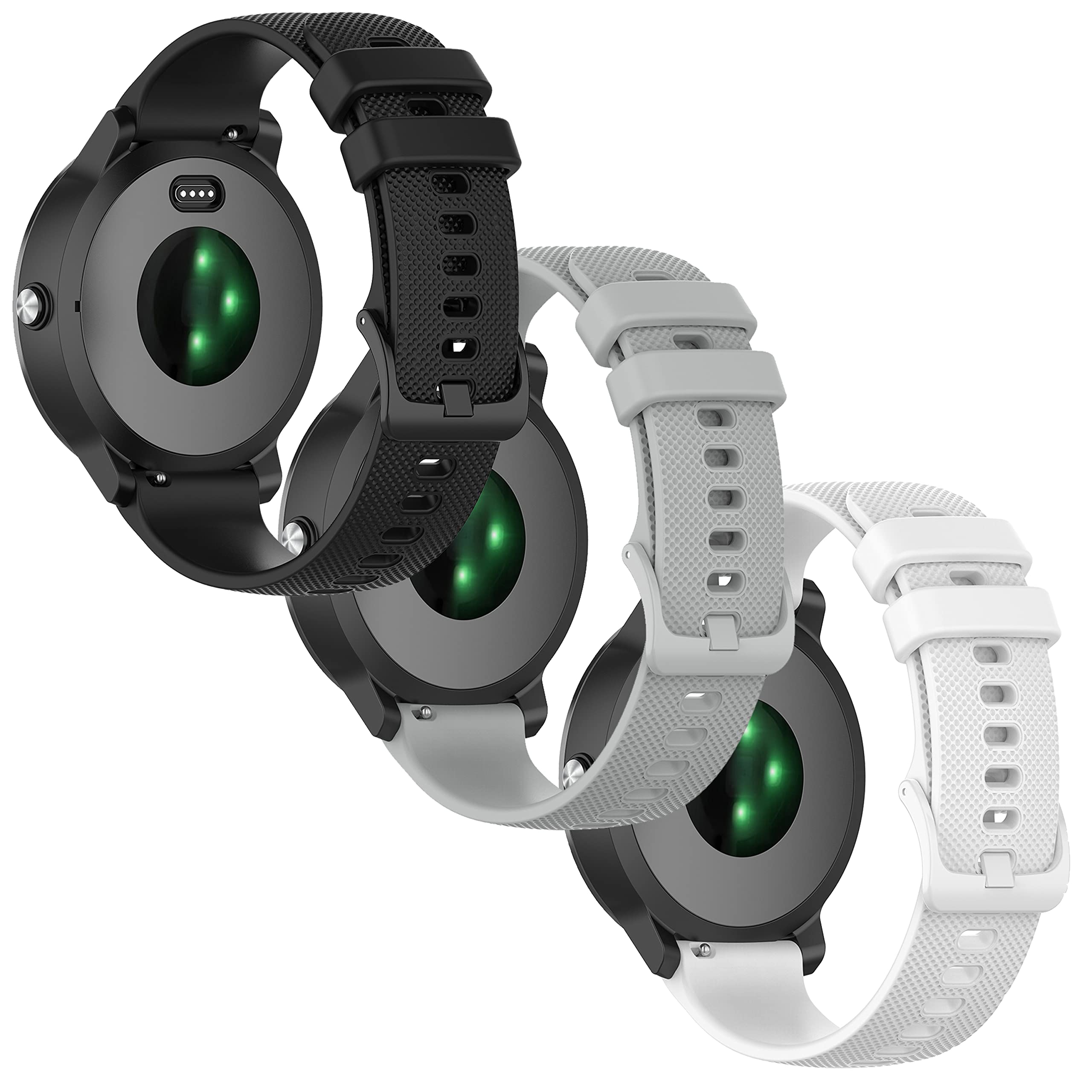 Anrir Bands for Garmin Vivoactive 3, 20mm Silicone Band for Forerunner 645/245 Music/Venu Sq 2/Venu 2 Plus, for Galaxy Watch 3 41mm/Galaxy Watch Active 2 40mm/44mm Bands Men Women-3Pack-image-39