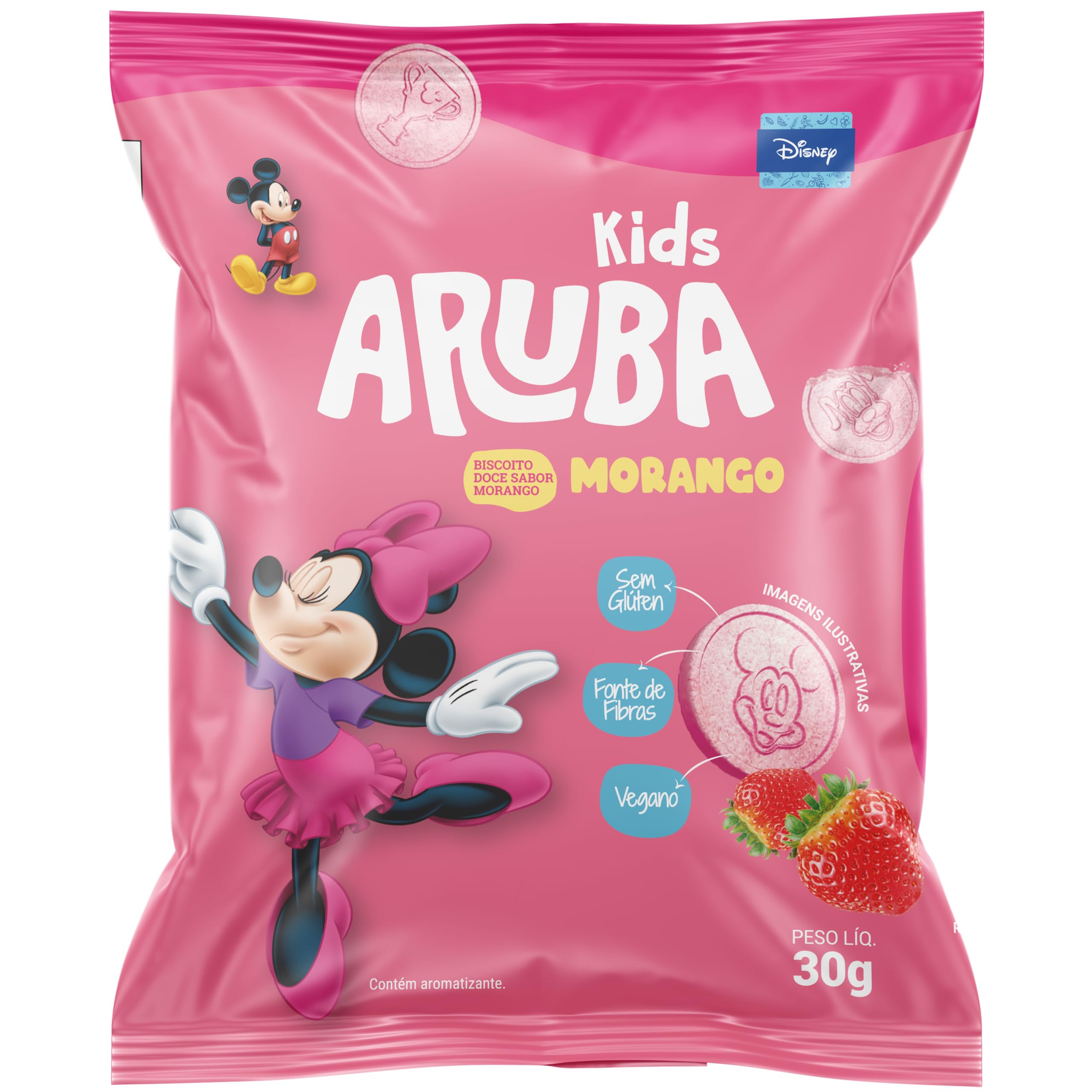  Aruba Coconut ぬいぐるみ ココナッツジュース　花 ARUBA NATURAL - BISCOITO ARUBA KIDS MINNIE MORANGO 30G | Amazon.com.br