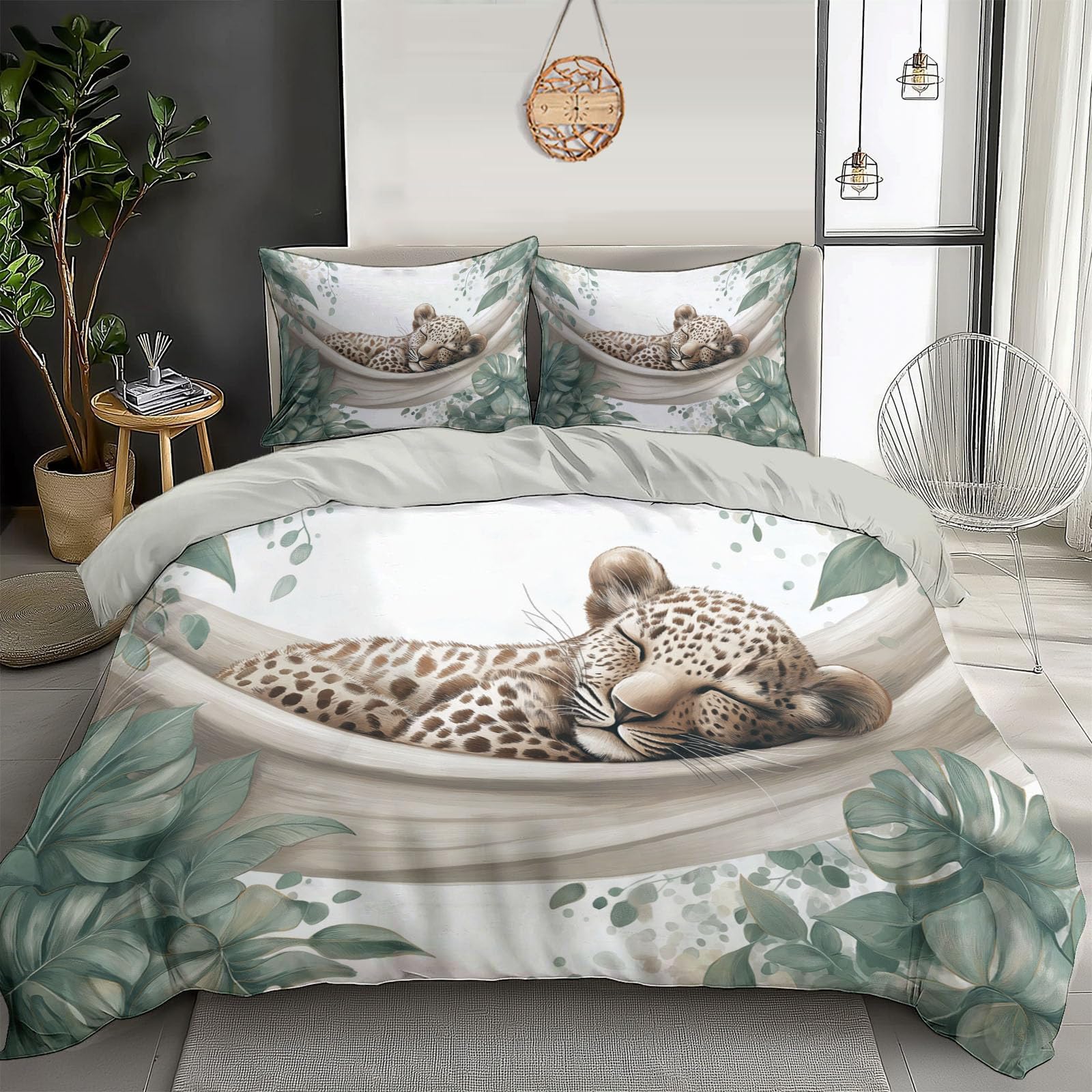 Housse de couette animaux anti-rides 240x260 avec fermeture éclair pour lit enfant imprimé