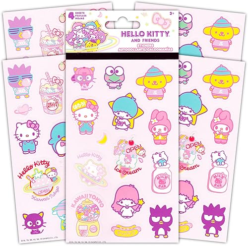 Miniatura 3 de Hello Sanrio Kuromi - Paquete de manta Kuromi con calcomanías de Hello Kitty y más para niños pequeños (manta de forro polar Hello Kitty) 45 x 60