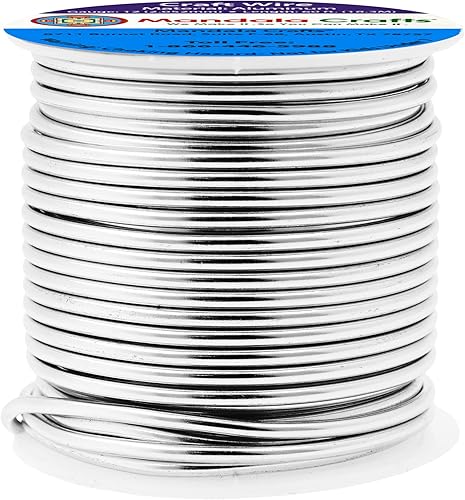 Vista 744 de Mandala Crafts Alambre de aluminio anodizado de calibre 8 para hacer joyas, alambre neutro flexible de color de 128 pies, flexible y flexible