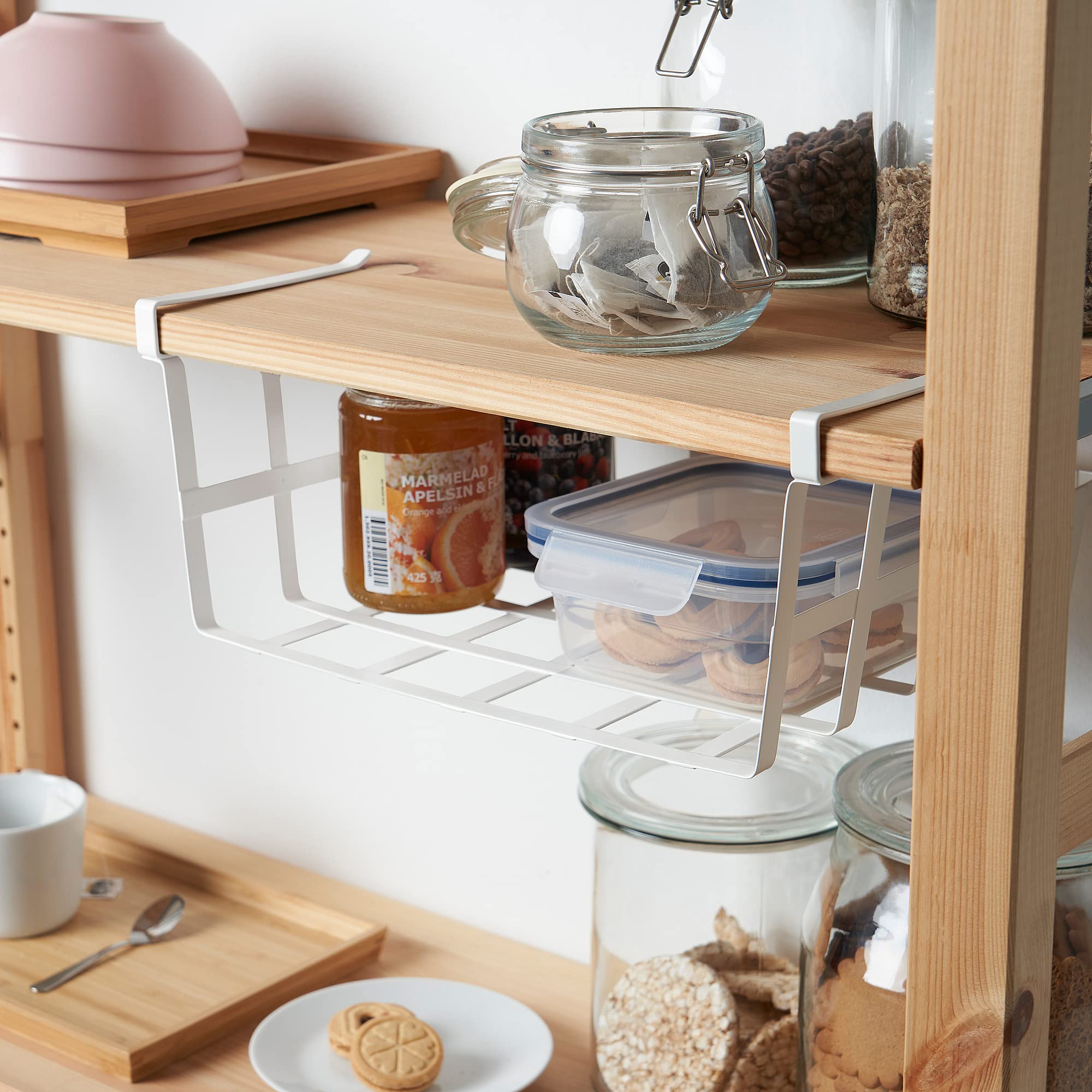 IKEA PALYCKE Korb zum Aufschieben auf Regalboden aus Stahl - weiß
