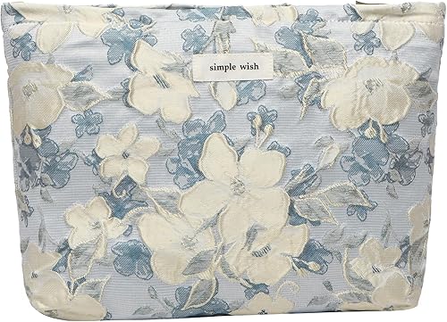 ALEXTINA Bonitas bolsas de maquillaje de gran capacidad, pequeñas bolsas de maquillaje, bolsas de cosméticos de viaje estéticas para mujeres, bolsa