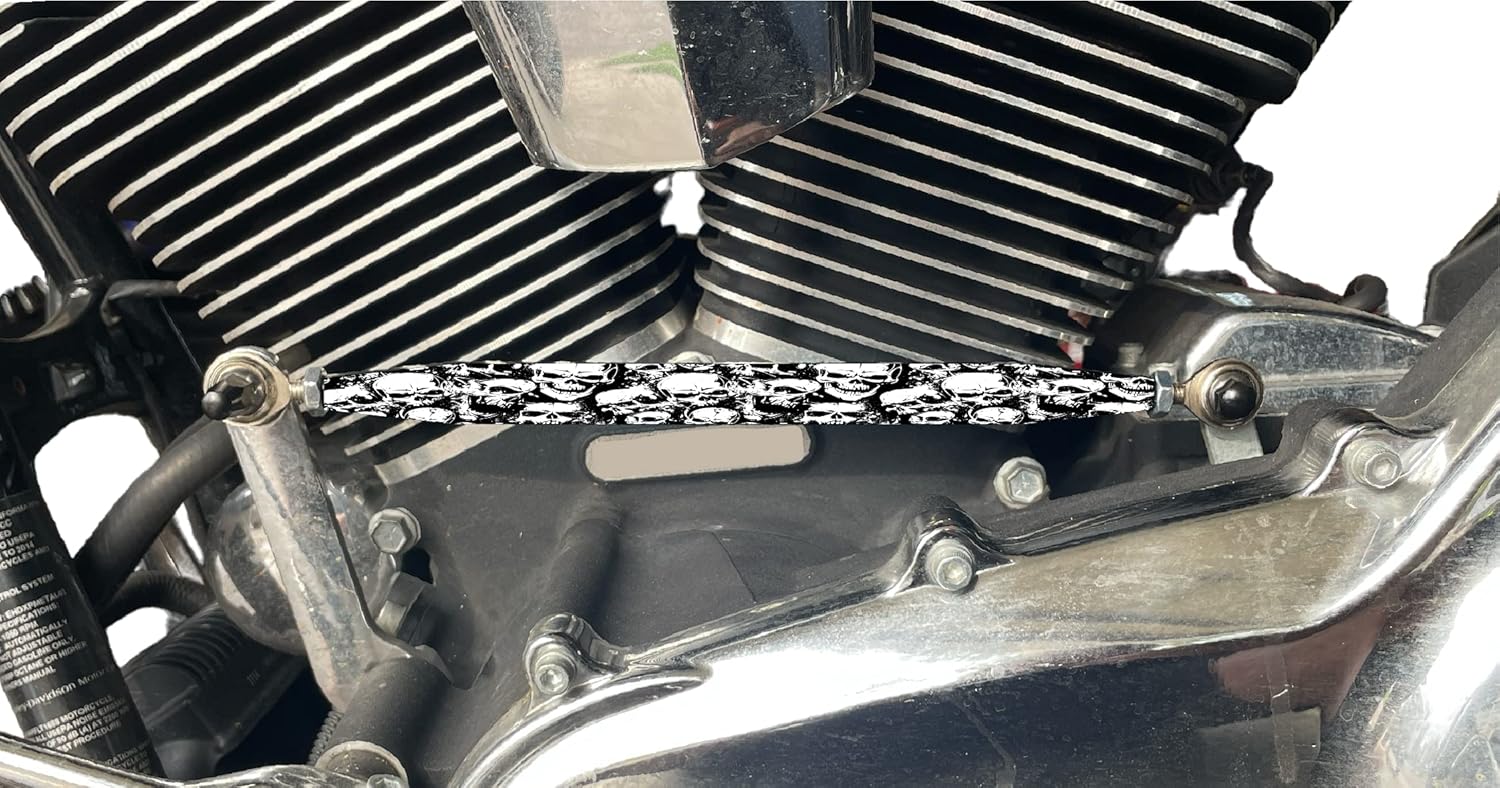 Kustom Cycle Parts Black Aluminum Shift Linkage, 11.5 - 13 inches, Compatible with Harley Davidson Motorcycles, USA Made