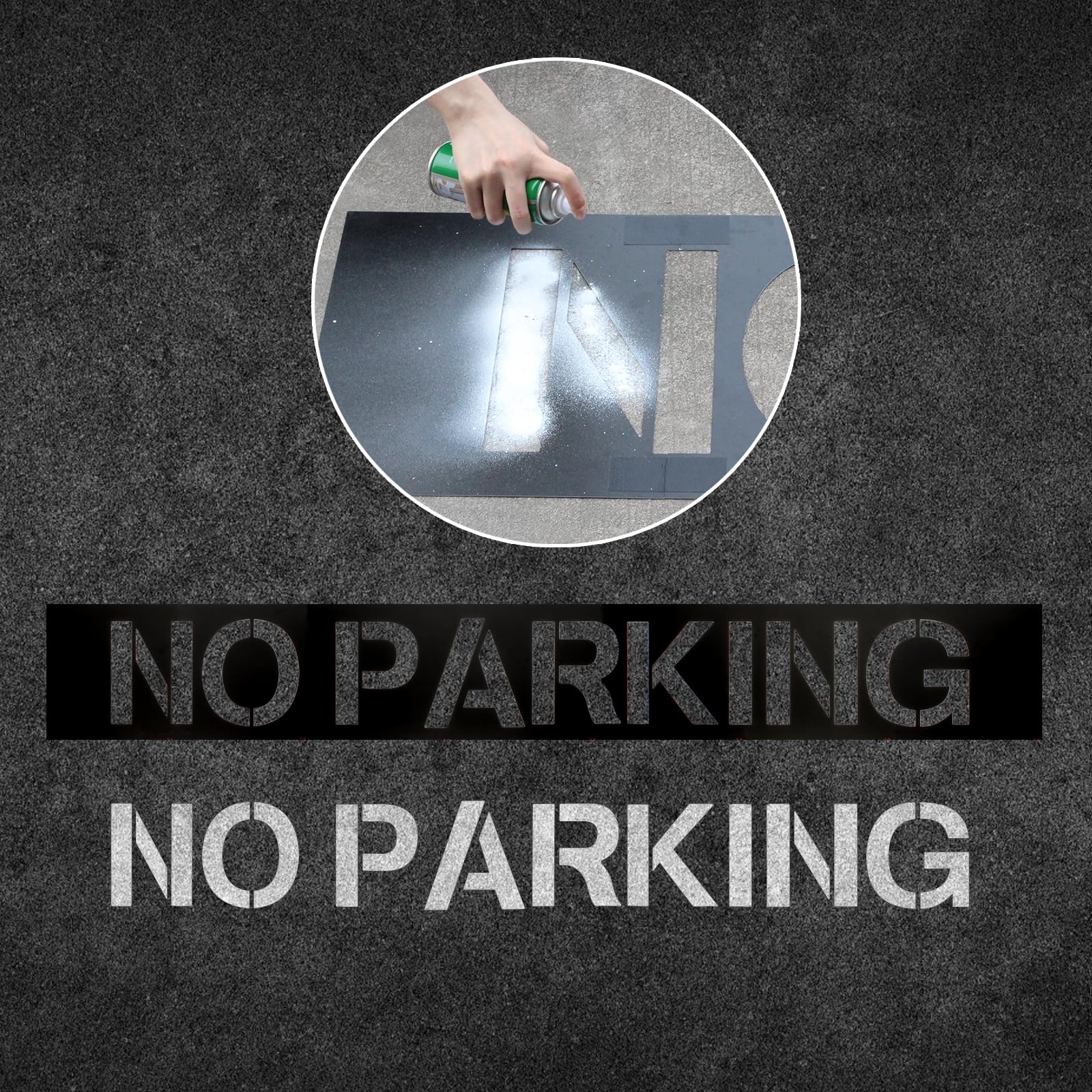 30,5 cm Buchstabe No Parking Schablone für Parkplatz mit Klebeband, Spleiß Parkplätze Bordsteine, Malschablonen, kein Parkplatz, Pflasterstein-Schablonen für Verkehrskante, Asphalt
