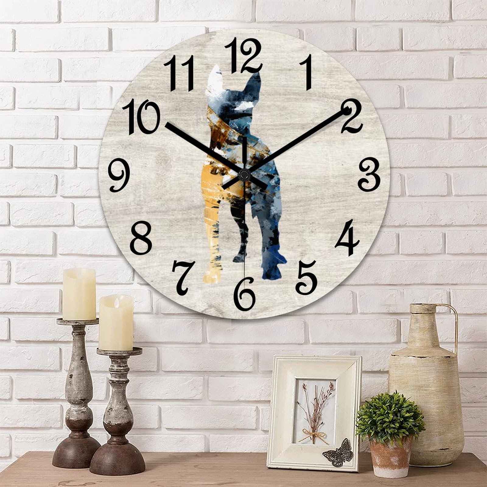 Horloge murale Bull Terrier cadeau idéal maîtres de chiens pendule bois