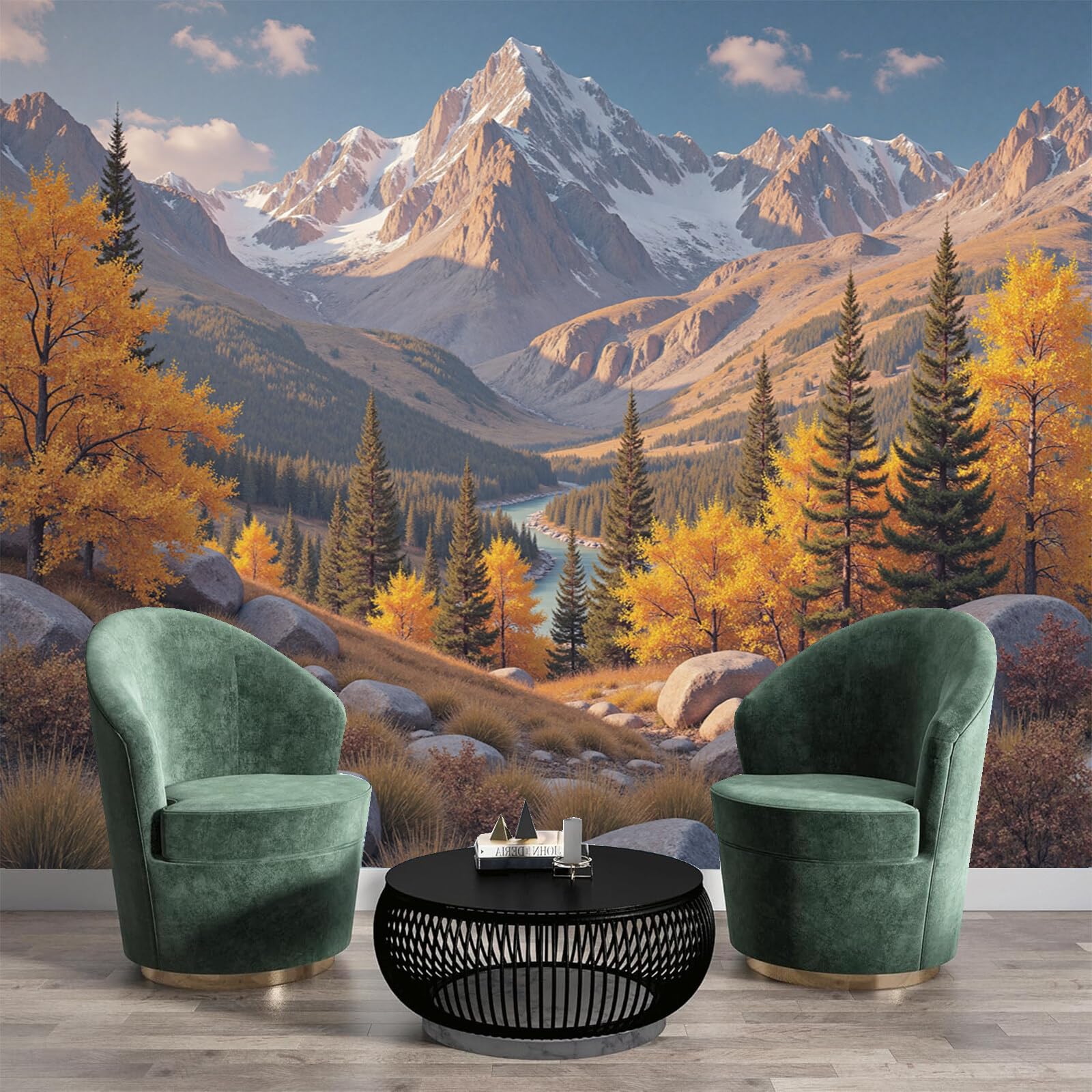 Paisaje de otoño en relieve 3D para decorar la sala de estar o habitación infantil