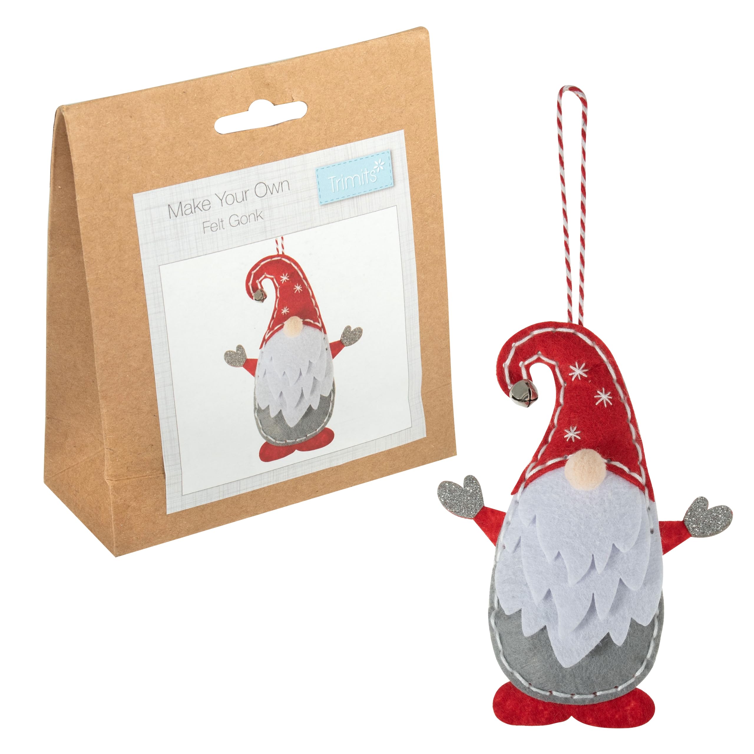 Trimits Christmas Felt Decoration Kits, 10.5 x 13cm, Gonk