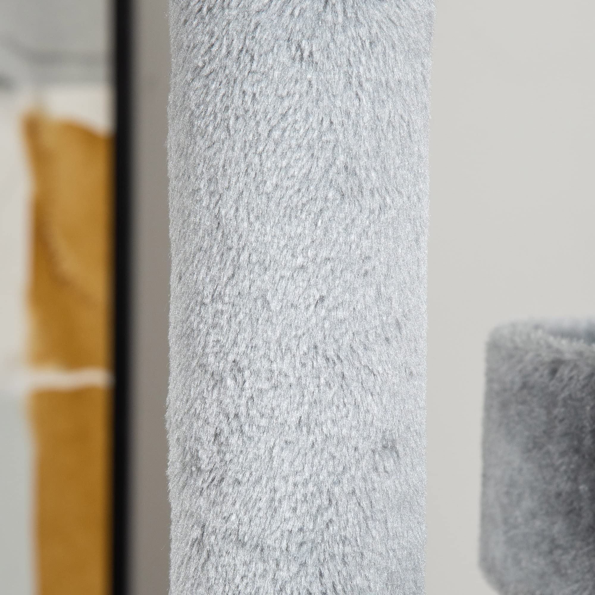 PawHut Árbol Rascador para Gatos 48x48x107 cm con Cueva de Fieltro Desmontable Hamaca Camas de Felpa Múltiples Plataformas Postes Rascadores de Sisal y Juguetes Gris | Cueva de Fieltro Desmontable, Camas de Felpa, Múltiples Plataformas, Postes de Sisal, J