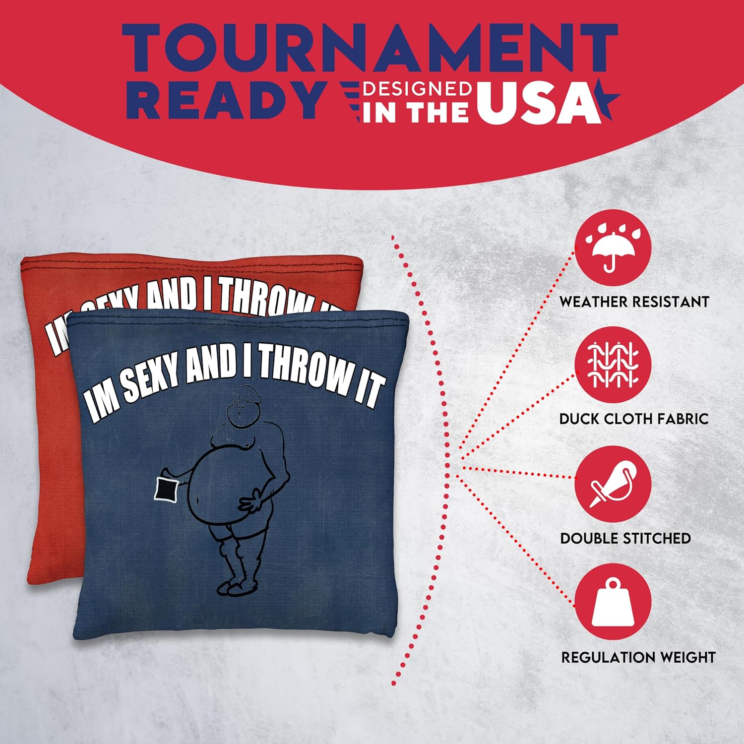BackYardGamesUSA CornholeGamesUSA Tournament Cornhole Bags Sets of 8 Regulation Professional, Tournament Slick n Stick Corn Hole Beans Bags for Cornhole Games