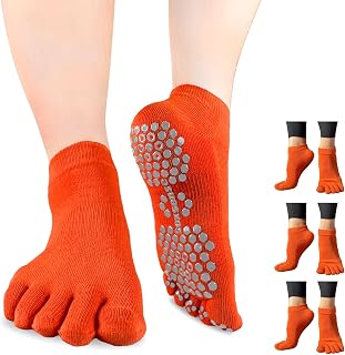 Soxsense Soccer Grip Toe Socks, Non-Slip Socks for Sports & Pilates | Individual Five-Toe Design, Non-Slip Grip Sole, Supportive Arch Fit, Breathable Mesh Ventilation