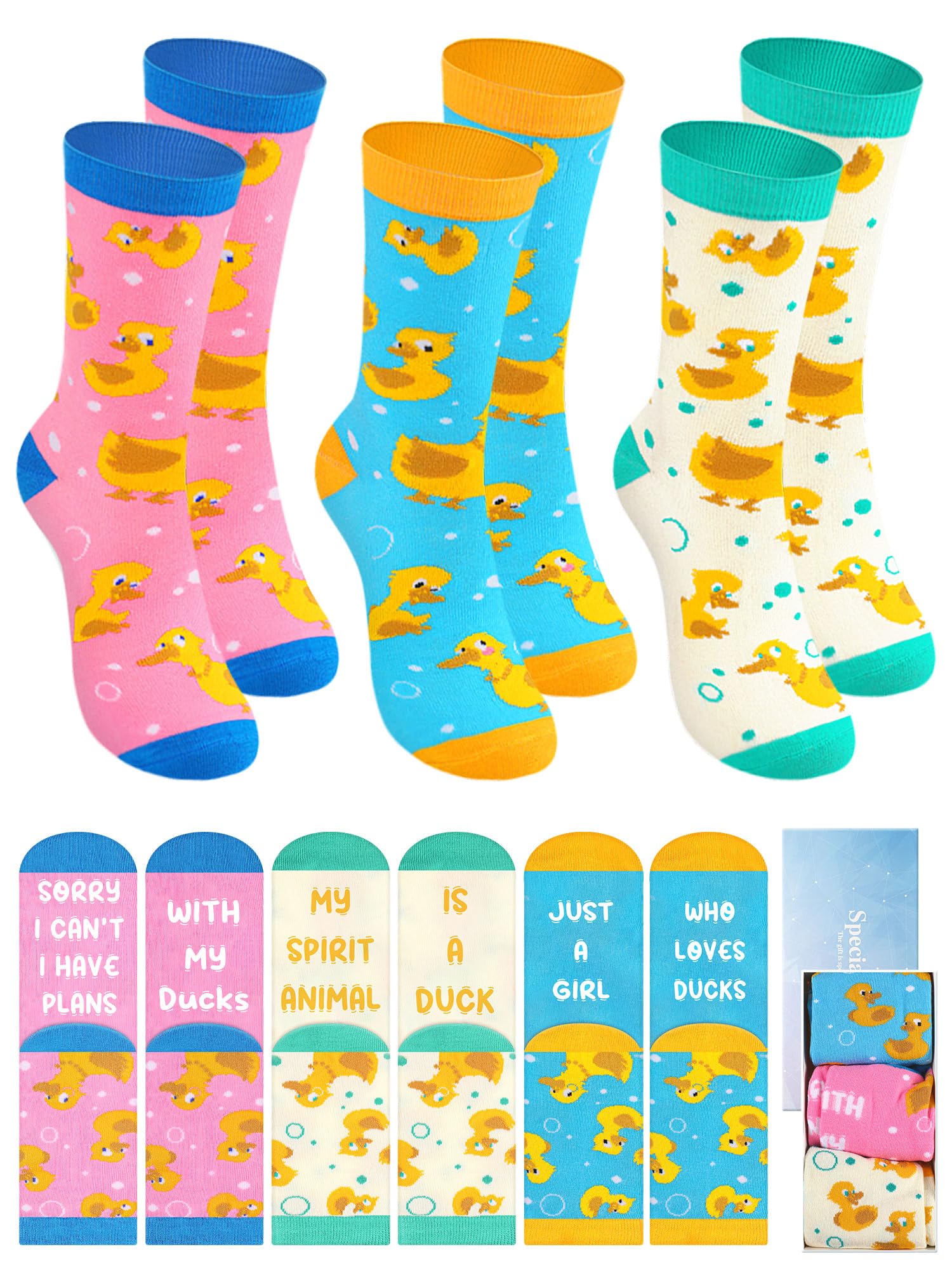 Cuffbow 3 Pairs Duck Socks for Women Christmas ...