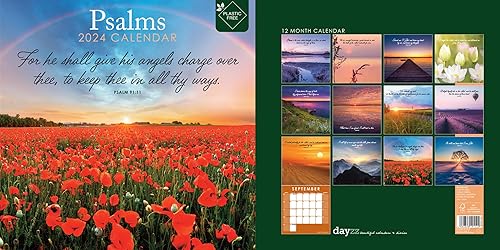 Miniatura 5 de Calendario de pared colgante cuadrado de Salmosversículos de la Biblia 2024, sin plástico, planificador de 12 x 12 pulgadas, motivacional,