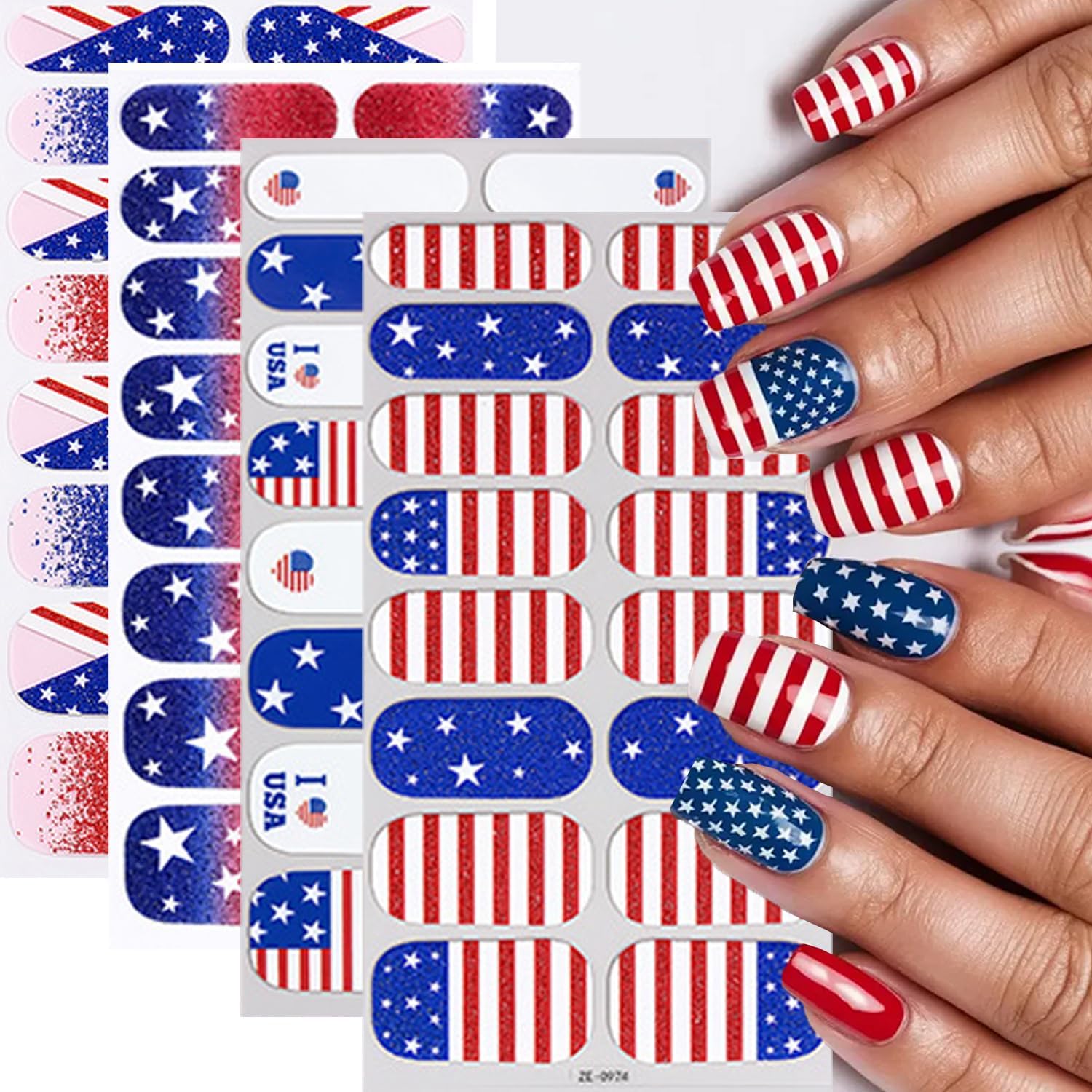 Toe Full Nail Wraps Gel Toe Nail Strips 7Sheets Full Cover Nails Wraps Solid Gradient Pink Purple Red Blue Self Adhesive Toe Nails Polish Strips Stickers for Women DIY Manicure Nail Art Decorations