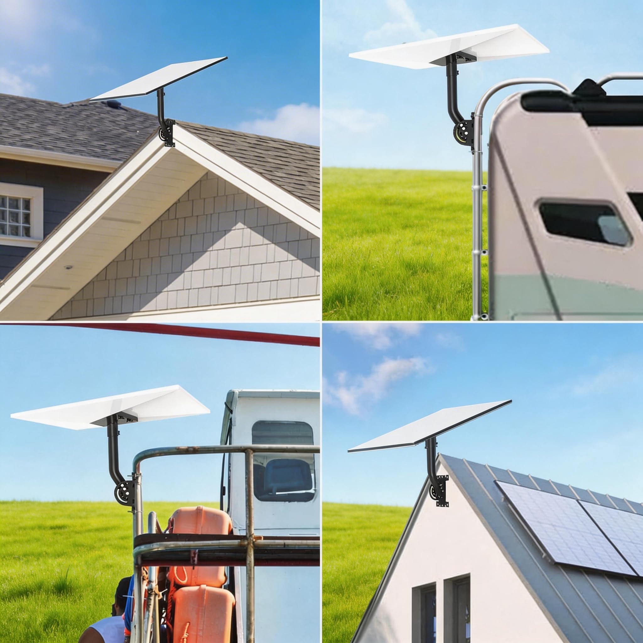 Stojak Starlink Gen 3/V3 z regulacją 360°, zestaw do montażu ściennego/dachowego z adapterem do rur, metalowy uchwyt kompatybilny ze standardową anteną Starlink, instalacja zewnętrzna