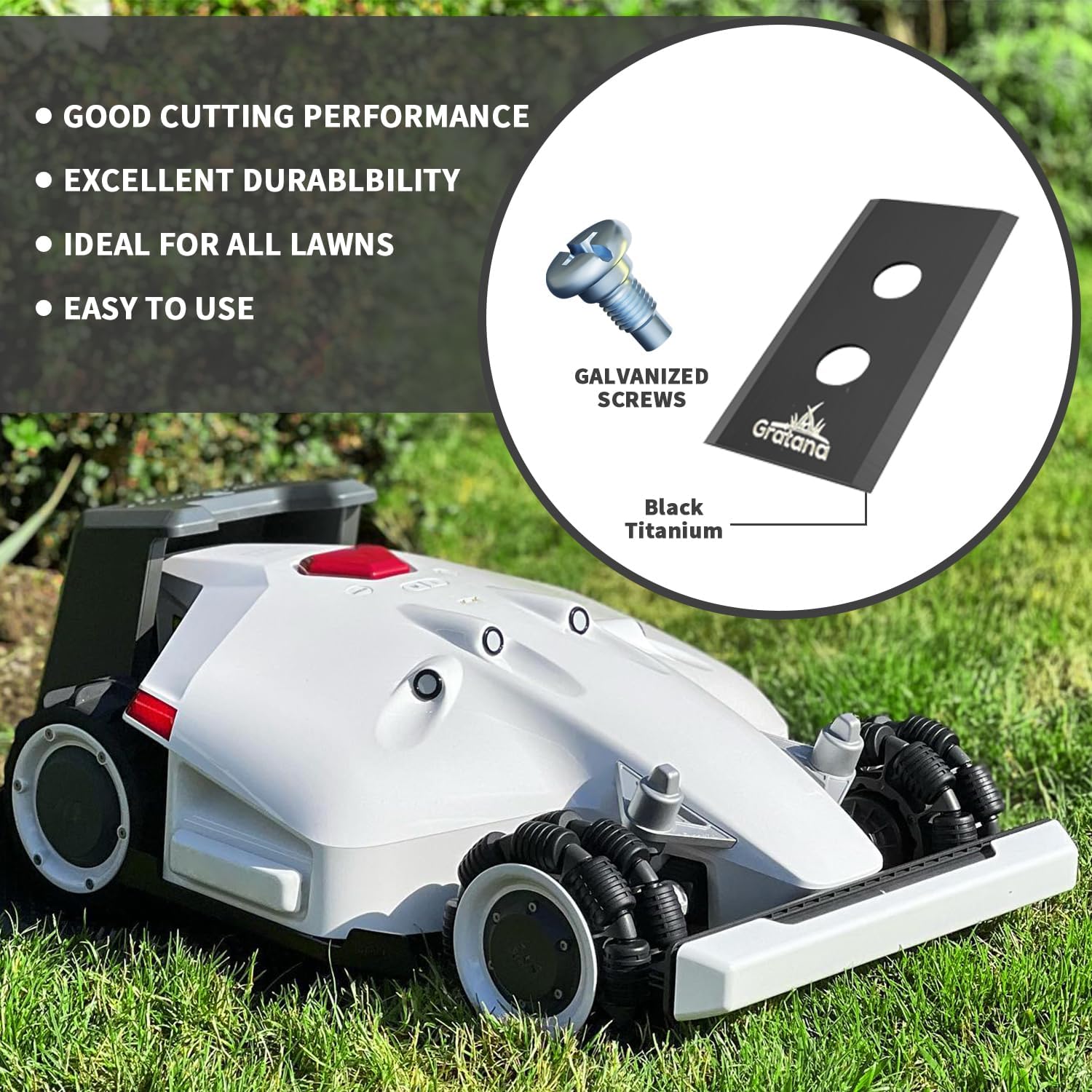 Robotic Lawn Mower Blade (40, for Luba - Double Hole) for Mammotion Endurance Replacement Blades Robotic Lawn Mowers, Fits AWD 5000, 3000, 1000 (5 Sets, 40 Blades)