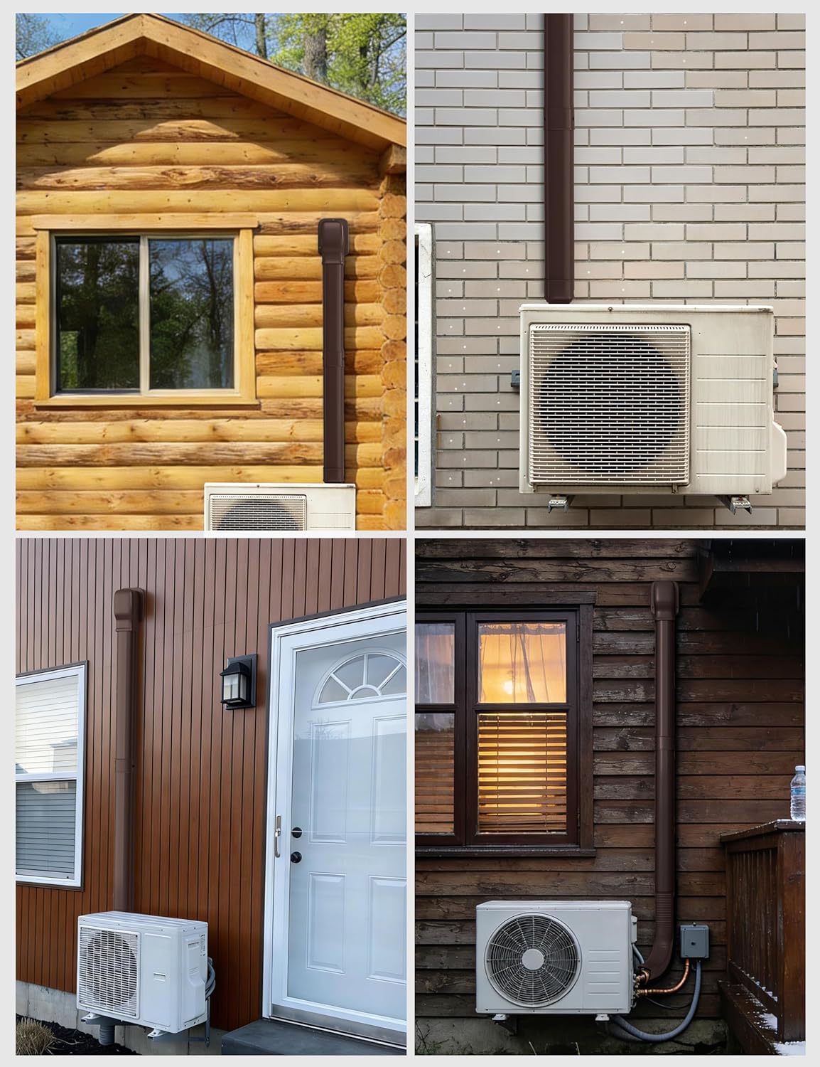 Mini Split Line Set Cover: 3" 17Ft Line Set Cover Kit for Minisplit with Flexible Duct, Decorative Lineset Hide Cover Kit for Air Conditioner, HVAC, Heat Pumps, Central AC Pipe, Brown