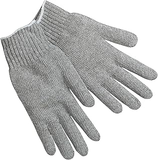 Memphis Glove MCR Safety String Knit Gloves, Cotton/Polyester, Hemmed Cuff, L Size, Grey, 12 Pair (9507LM)