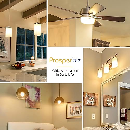 Miniatura 6 de Bombillas para ventilador de techo E12 regulables, bombilla LED equivalente a 60 W, blanco cálido 3000 K, bombilla redonda LED E12 de base pequeña