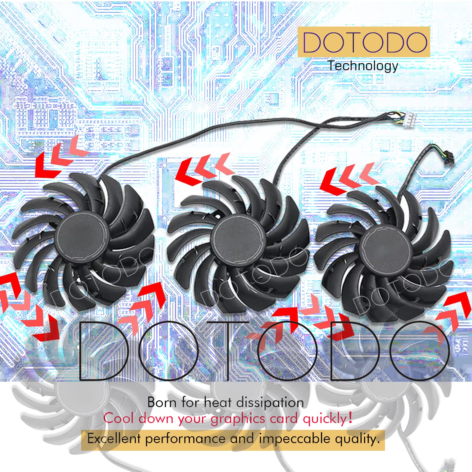 Tarjeta gráfica de 85 mm PLD09210B12HH 12V 0.40A Refrigeración Ventilador para MSI GeForce RTX 3070 3080 3090 VENTUS 3X GAMING Ventilador de refrigeración de tarjeta gráfica (Fan-ABC)