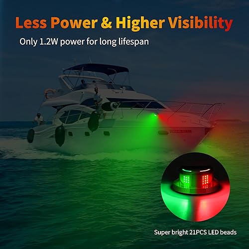 Miniatura 6 de Luces de navegación para lanchas, luces de navegación para barcos, luces LED IP67 impermeables para barco, ideal para pontón, yate, lancha eléctrica
