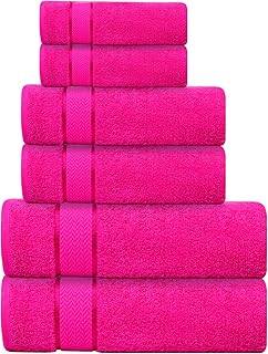 Bath Towels Set -100% Cotton - 2 Bath, 2 Hand & 2 Washcloths - Large, Th...