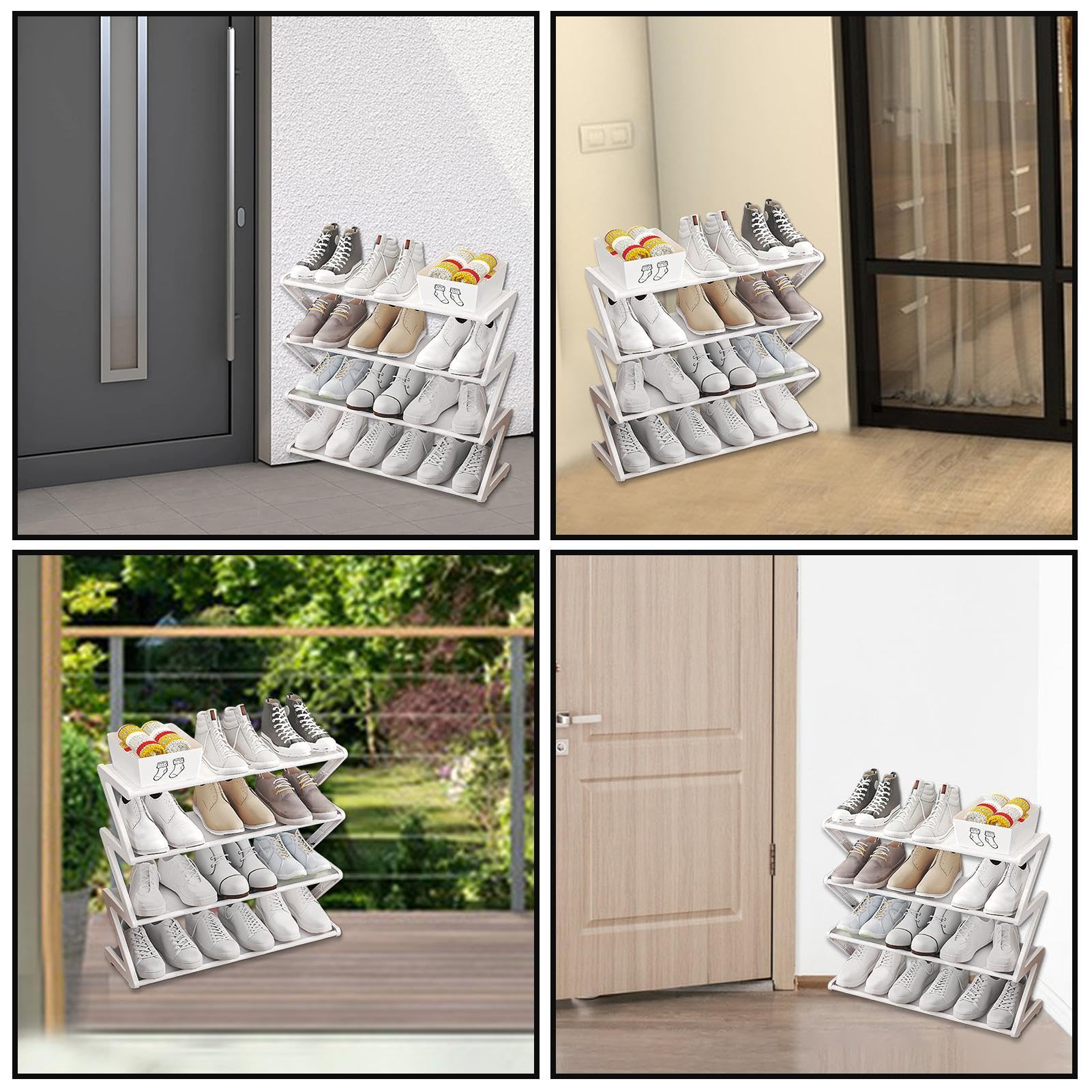 YHQZNLXQ Éère à Chaussures multifonctionnelle en Forme de Z à 3 Niveaux - Organisateur Peu encombrant pour Placard, éère à Chaussures élégante Pratique pour Le Rangement à Domicile Facile à