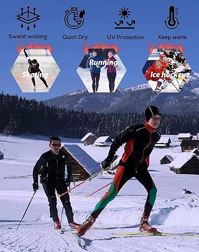 Vista 6 de Paquete de 5 o 4 camisas de compresión térmica para hombre, forro polar, manga larga, capa base atlética, equipo de entrenamiento para clima frío