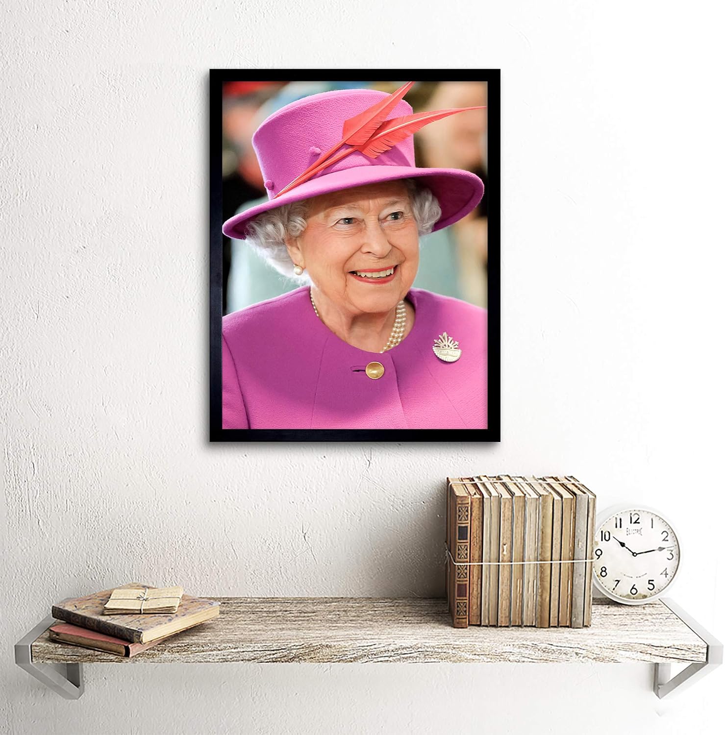 Rouse Portrait Queen Elizabeth II England Photo Art Print Framed Poster Wall Decor 12x16 inch