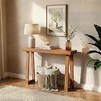 Plank+Beam 36 Inch Solid Wood Pecan Console Table - Narrow Sofa Entryway Table, Easy Assembly for Hallway or Living Room