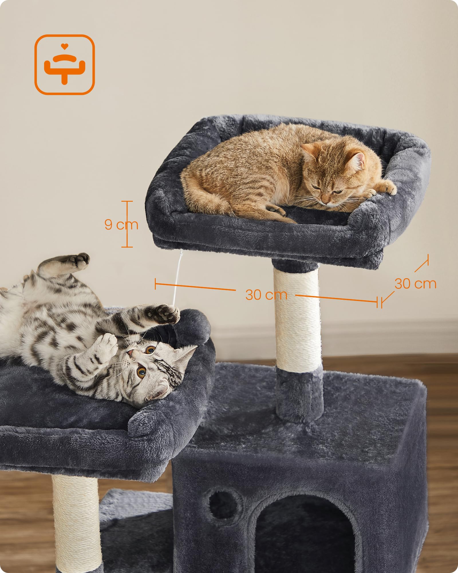 Amazon | FEANDREA キャットタワー 大型猫 据え置き 猫タワー 多頭飼い