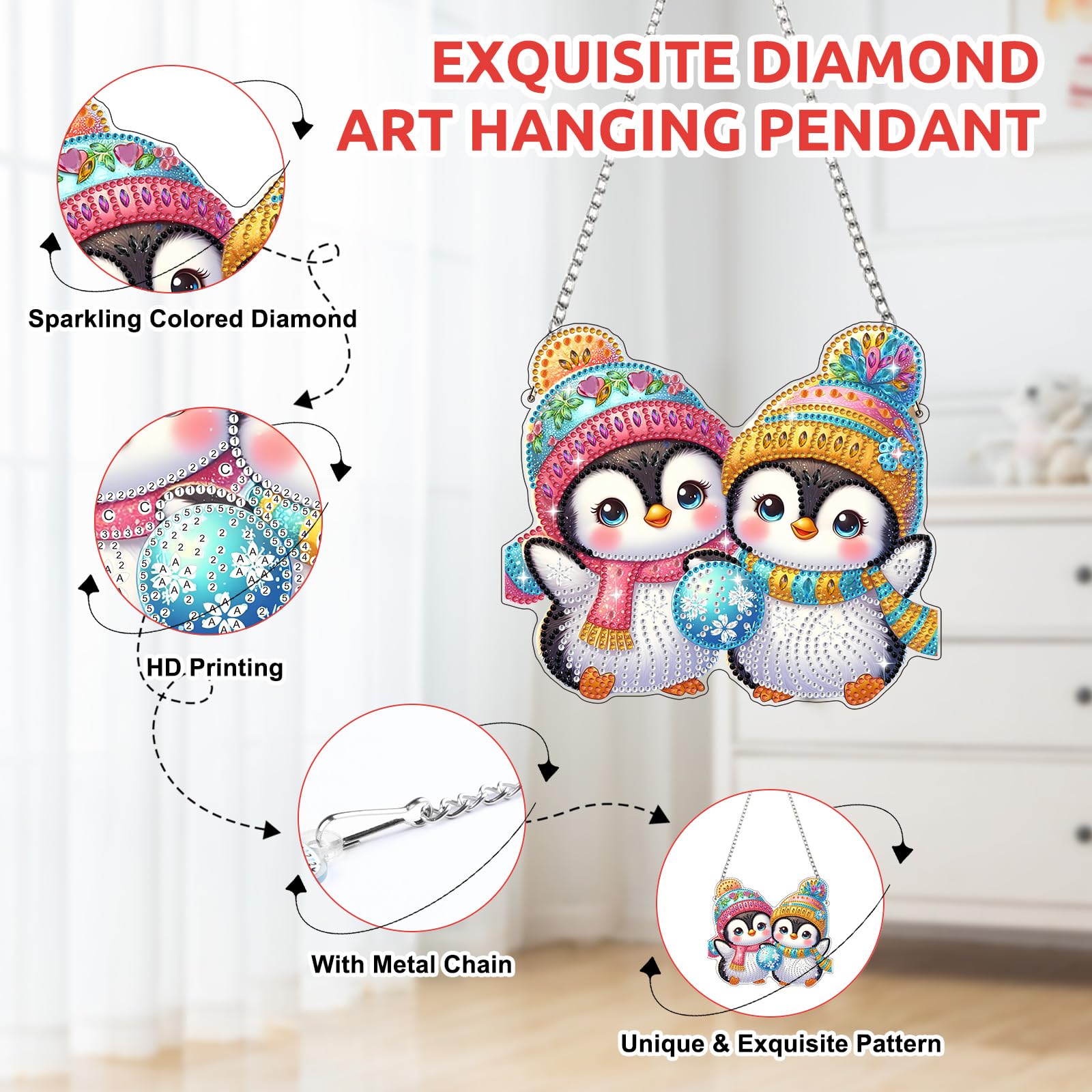 DOMROM Paas-diamond painting hanger, diamond painting, raamafbeeldingen DOMROM Paas-diamond painting hanger, diamond painting, raamafbeeldingen
