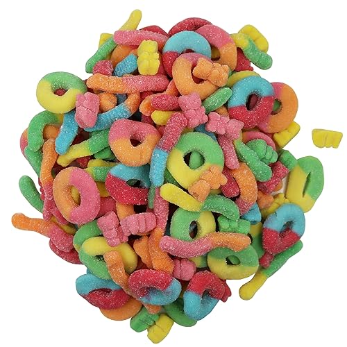Surtido de gomitas de neón ácidas, gomitas de neón brillantes con sabor a fruta (5 libras)